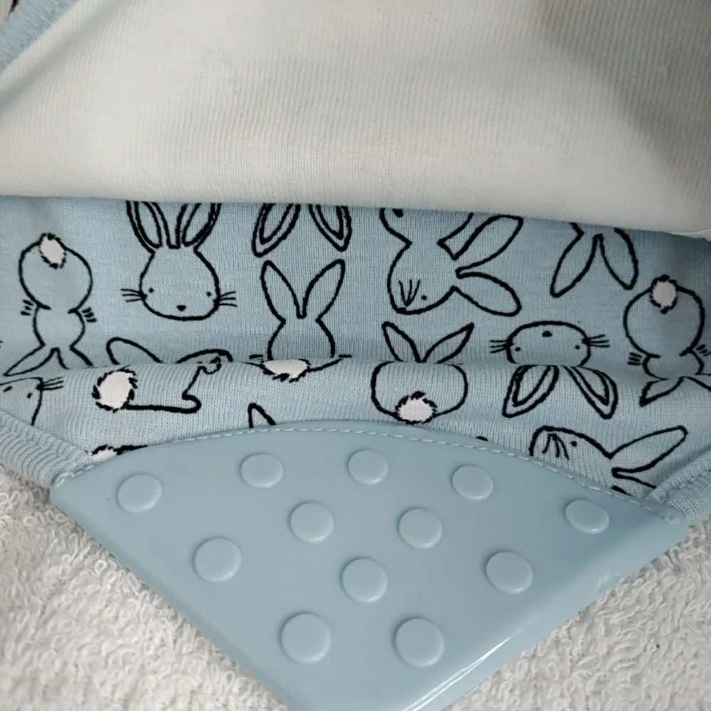Rae Dunn 2-Baby Bibs And Spoon set Cotton Bandana Style  NEW